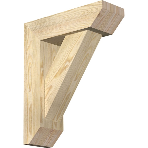Ekena Millwork Traditional Slat Rough Sawn Bracket w/ Offset Brace, Douglas Fir, 6"W x 18"D x 22"H BKT0604X18X22TRA06RDF - main